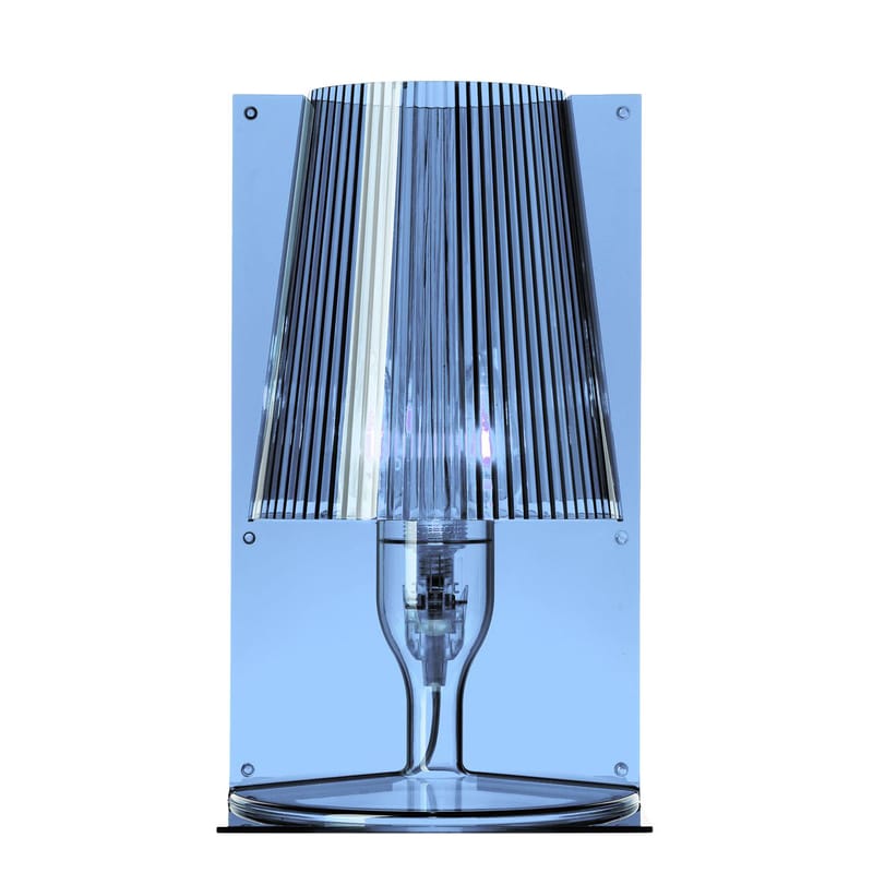 Luminaire - Lampes de table - Lampe de table Take plastique bleu / Polycarbonate 2.0 - Ferruccio Laviani, 2003 - Kartell - Bleu gris - Polycarbonate 2.0