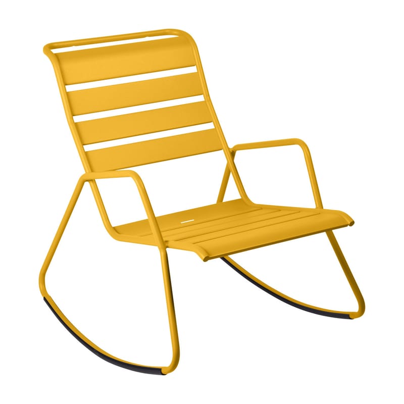 Mobilier - Fauteuils - Rocking chair Monceau métal jaune - Fermob - Miel texturé - Acier