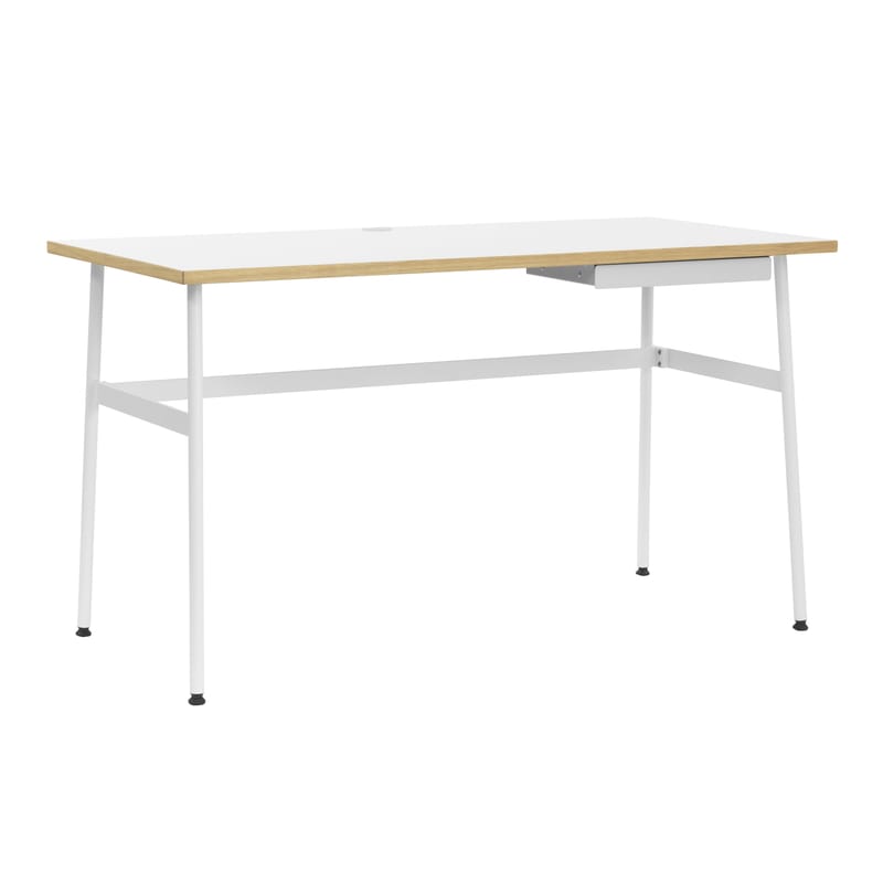 Möbel - Büromöbel - Schreibtisch Journal holz weiß / 1 Schublade - Normann Copenhagen - Weiß - lackierter Stahl, Melaminlaminat