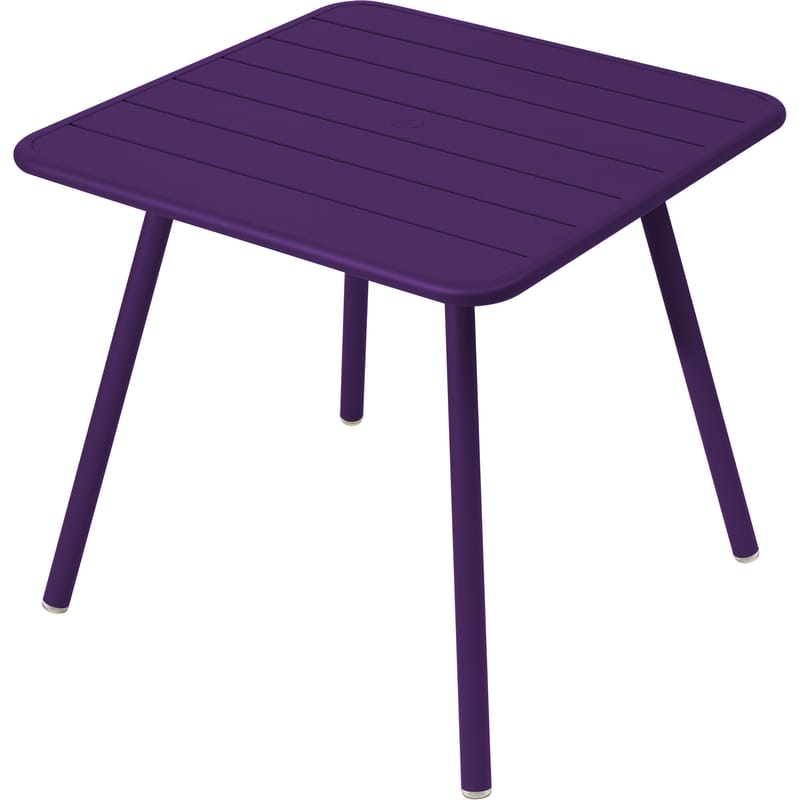 Outdoor - Garden Tables - Luxembourg Square table metal purple 80 x 80 cm / 4 legs - Fermob - Aubergine - Lacquered aluminium