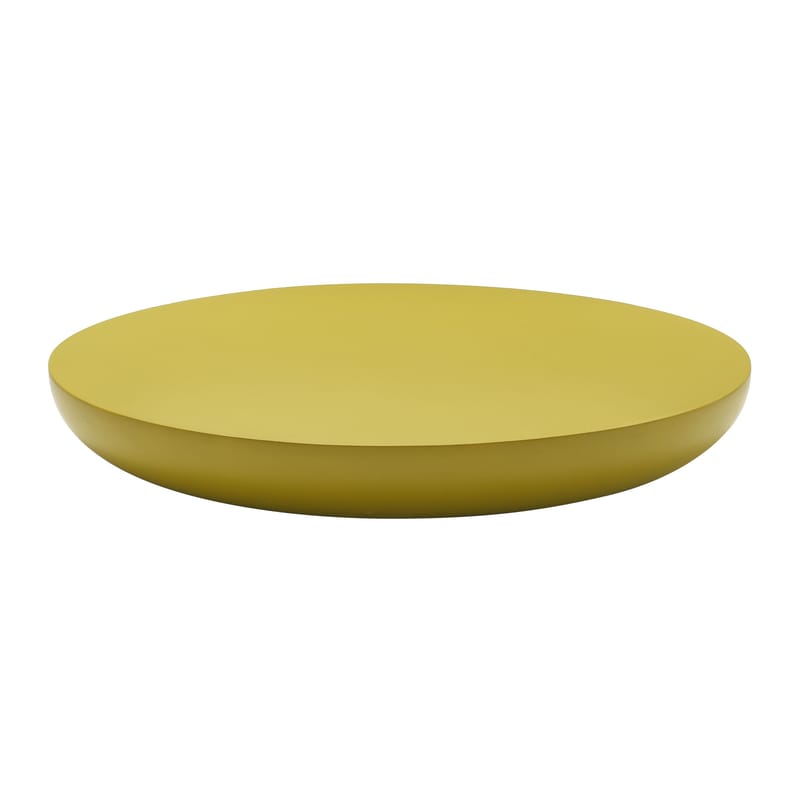 Mobilier - Tables basses - Table basse Olo Colours - Bois laqué bois jaune / Ø 100 x H 15 cm - Mogg - Jaune Curry (bois laqué) - Bois massif laqué