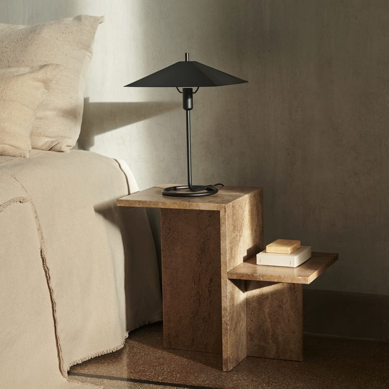 Black square top table lamp