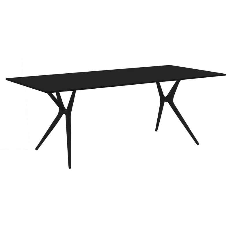 Mobilier - Mobilier Ados - Table pliante Spoon / Bureau - 160 x 80 cm / Aluminium finition laminé - Kartell - Plateau noir / pieds noirs - Aluminium finition laminé, Technopolymère