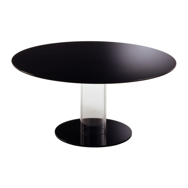 Mobilier - Tables - Table ronde Hub verre noir / Ø 140 cm - Glas Italia - Noir - Ø 140 cm - Verre