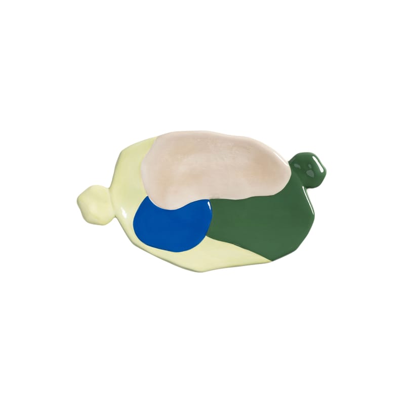 Table et cuisine - Assiettes - Assiette Chunky Medium céramique multicolore / 23.5 x 14 cm - & klevering - Medium / Multicolore - Porcelaine