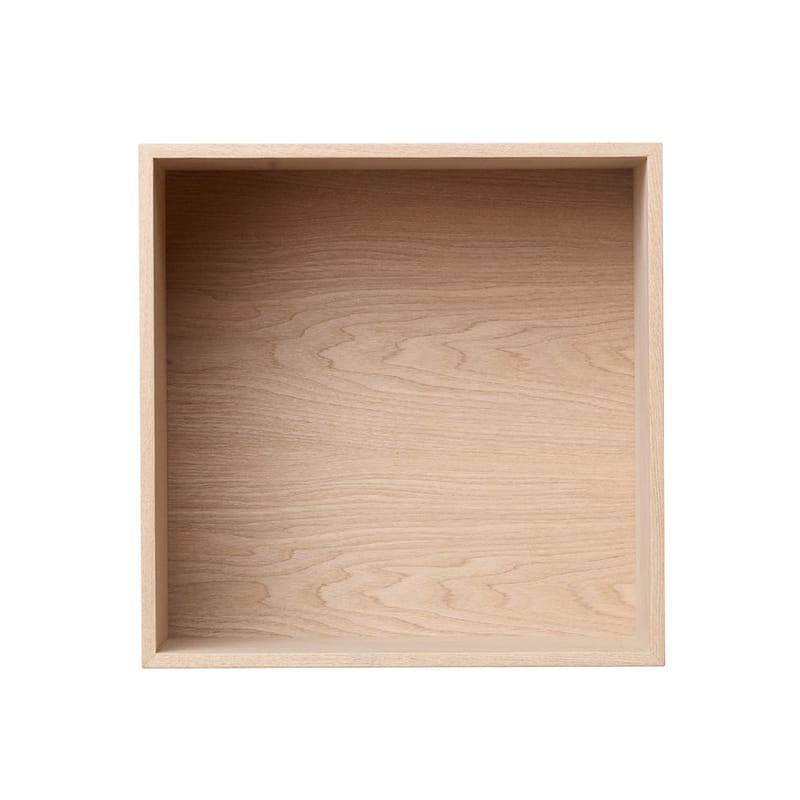 Mobilier - Etagères & bibliothèques - Etagère Mini Stacked bois naturel / Medium carré 33x33 cm / Avec fond - Muuto - Chêne - MDF placage chêne