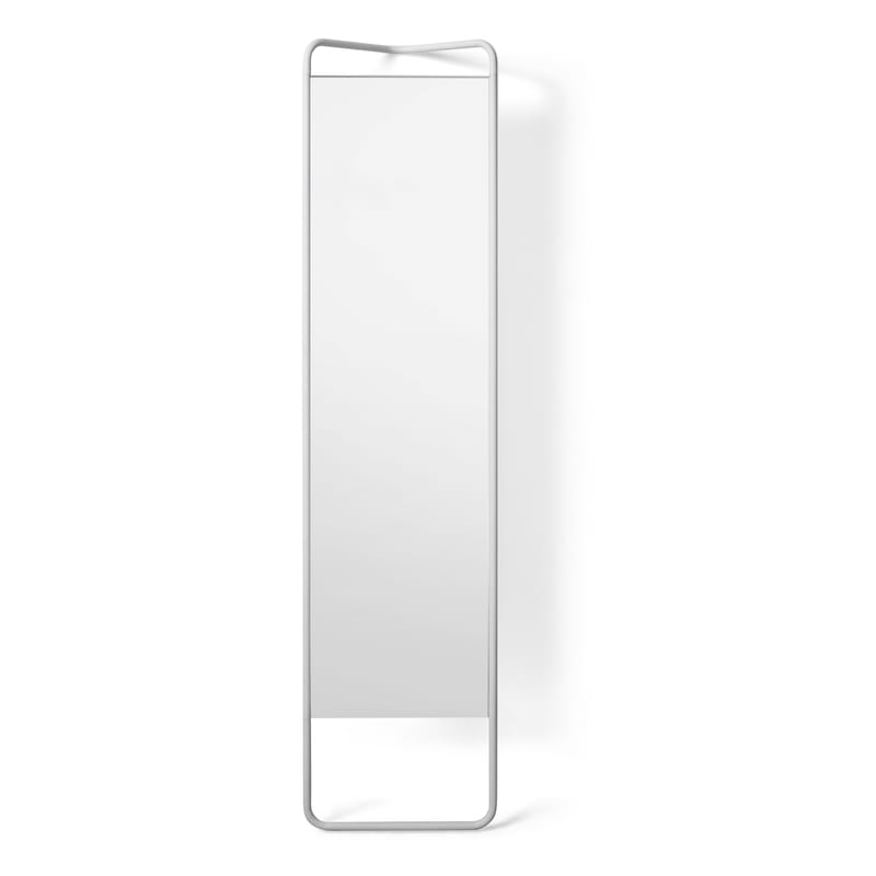 Décoration - Miroirs - Miroir sur pied Kaschkasch métal blanc / à poser - L 42 x H 175 cm - Audo Copenhagen - Blanc - Aluminium laqué, Verre