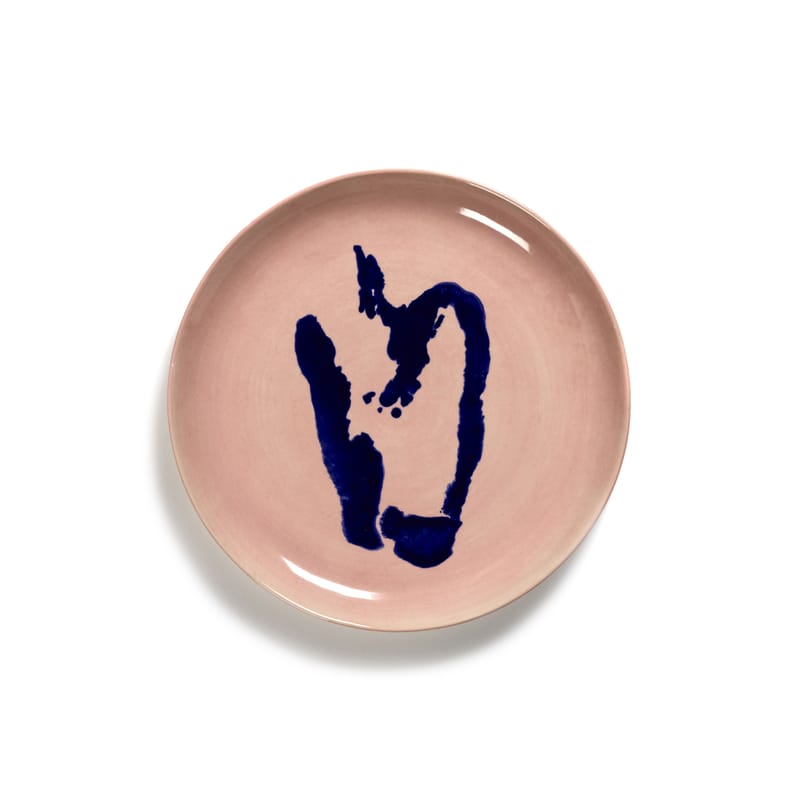 Tavola - Piatti  - Piatto Feast ceramica rosa Medium / Ø 22,5 cm - Serax - Peperone / Rosa & blu - Gres smaltato