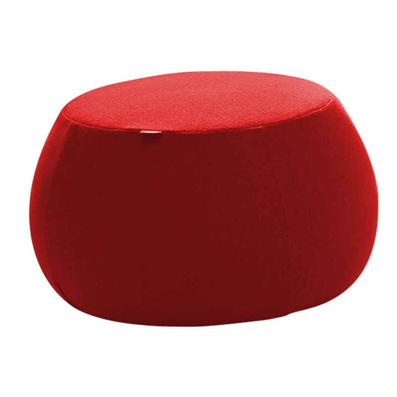 Mobilier - Poufs - Pouf Pix Mini tissu rouge / Ø 55 x H 32 cm - Arper - Rouge - Mousse polyuréthane, Tissu Kvadrat