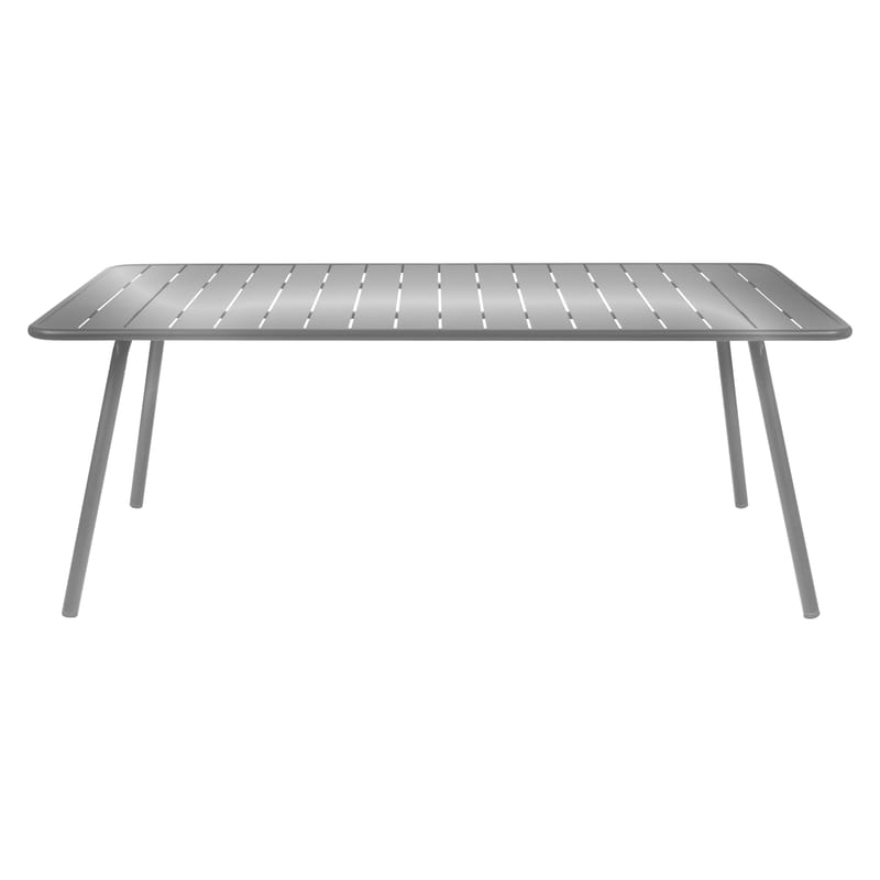 Outdoor - Garden Tables - Luxembourg Rectangular table grey silver metal rectangular - 8 persons - L 207 cm - Fermob - Steel grey - Lacquered aluminium