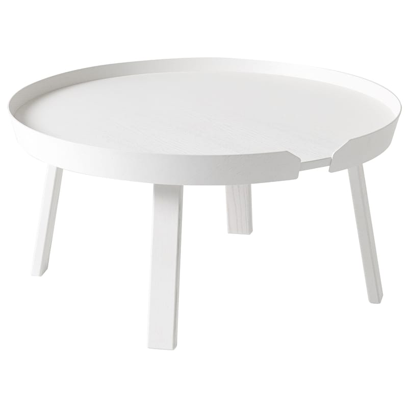 Mobilier - Tables basses - Table basse Around Large bois blanc / Ø 72 x H 37,5 cm - Muuto - Blanc - Frêne teinté