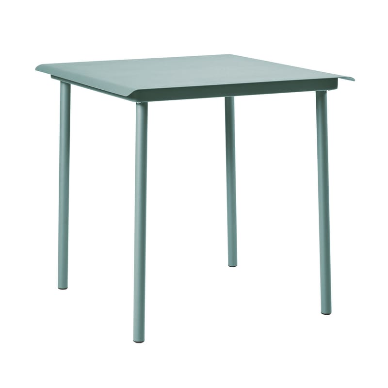 Jardin - Tables de jardin - Table carrée Patio Café métal vert / 75 x 75 cm - Tôle pleine - Tolix - Vert Lichen - Acier inoxydable