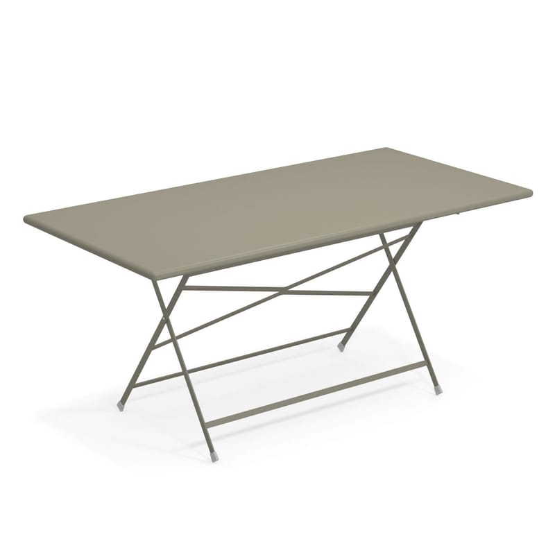 Jardin - Tables de jardin - Table pliante Arc en Ciel métal gris / 160 x 80 cm - Emu - Gris-vert - Acier verni