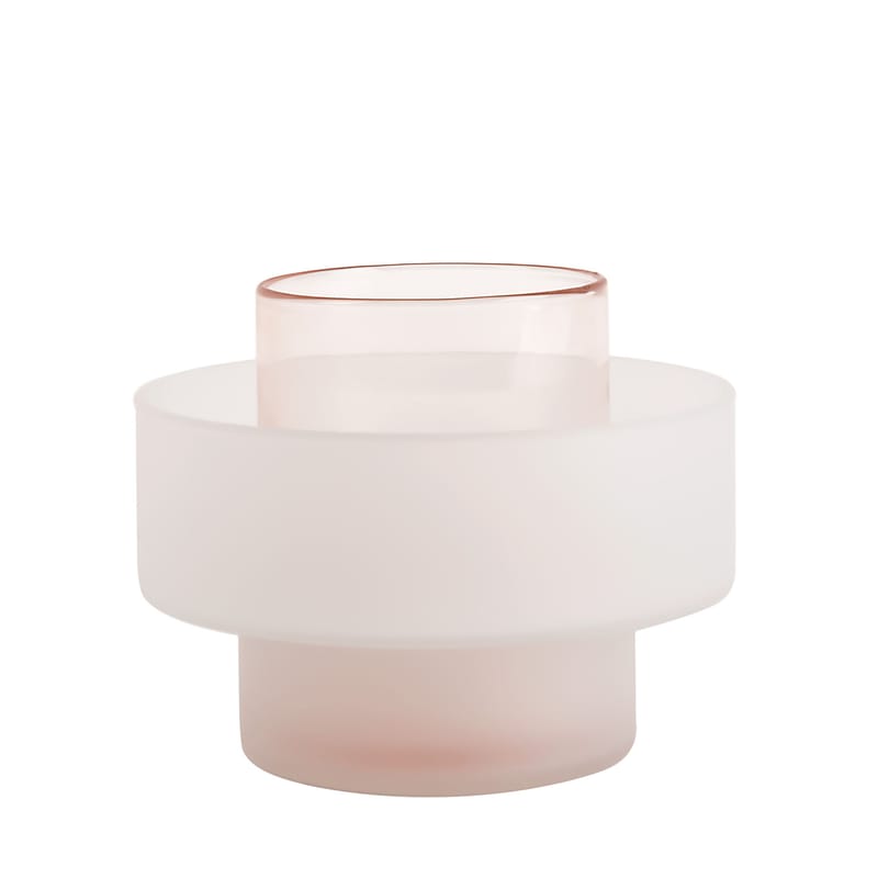 Décoration - Vases - Vase Benicia verre rose - XL Boom - Rose / Blanc - Verre soufflé bouche