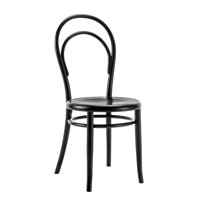 Mobilier - Chaises, fauteuils de salle à manger - Chaise N° 14 bois noir / Assise pleine - Réédition 1860 - Wiener GTV Design - Assise pleine / Noir - Contreplaqué de hêtre, Hêtre massif cintré
