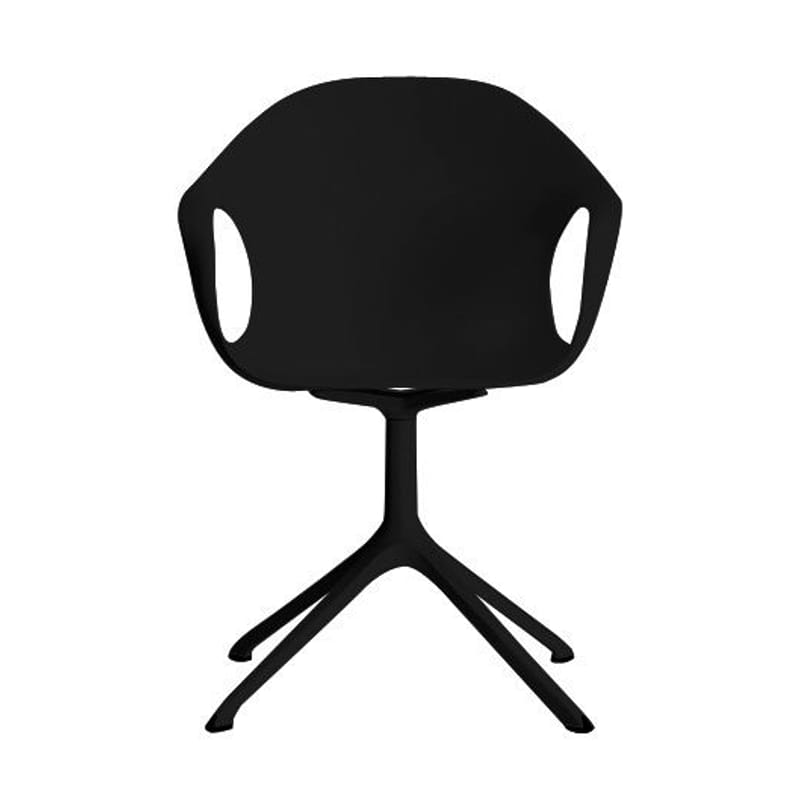 Mobilier - Chaises, fauteuils de salle à manger - Fauteuil Elephant Trestle plastique noir - Kristalia - Noir - Acier, Polyuréthane laqué