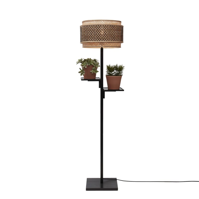 Black cane sales floor lamp