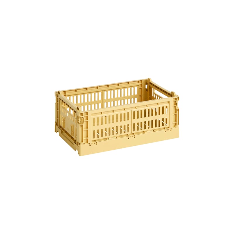 Décoration - Pour les enfants - Panier Colour Crate plastique jaune Small / 17 x 26,5 cm - Recyclé - Hay - Jaune doré - Polypropylène recyclé
