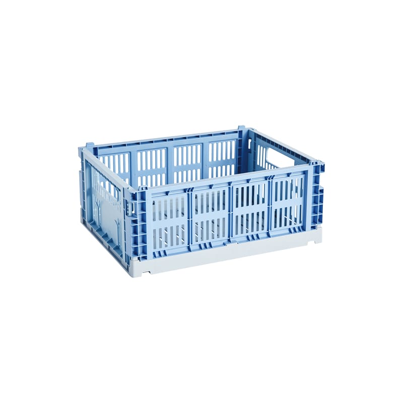 Décoration - Pour les enfants - Panier Colour Crate MIX plastique multicolore Medium / 26,5 x 34,5 cm - Recyclé - Hay - Bleu ciel / Bleu pâle - Polypropylène recyclé