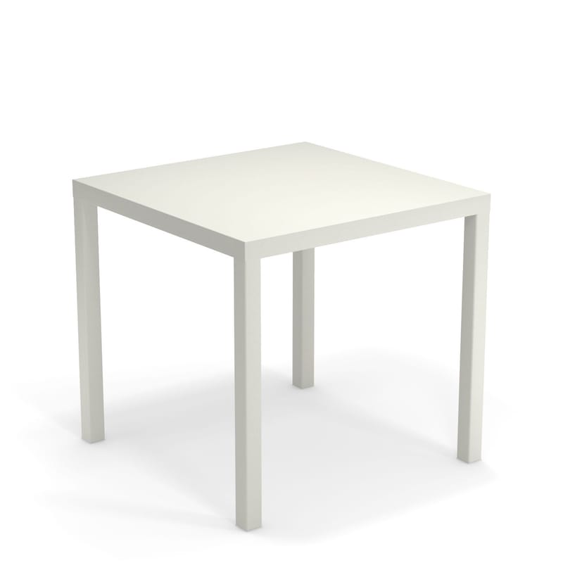 Outdoor - Gartentische - quadratischer Tisch Nova metall weiß / Metall - 80 x 80 cm - Emu - Weiß - gefirnister Stahl