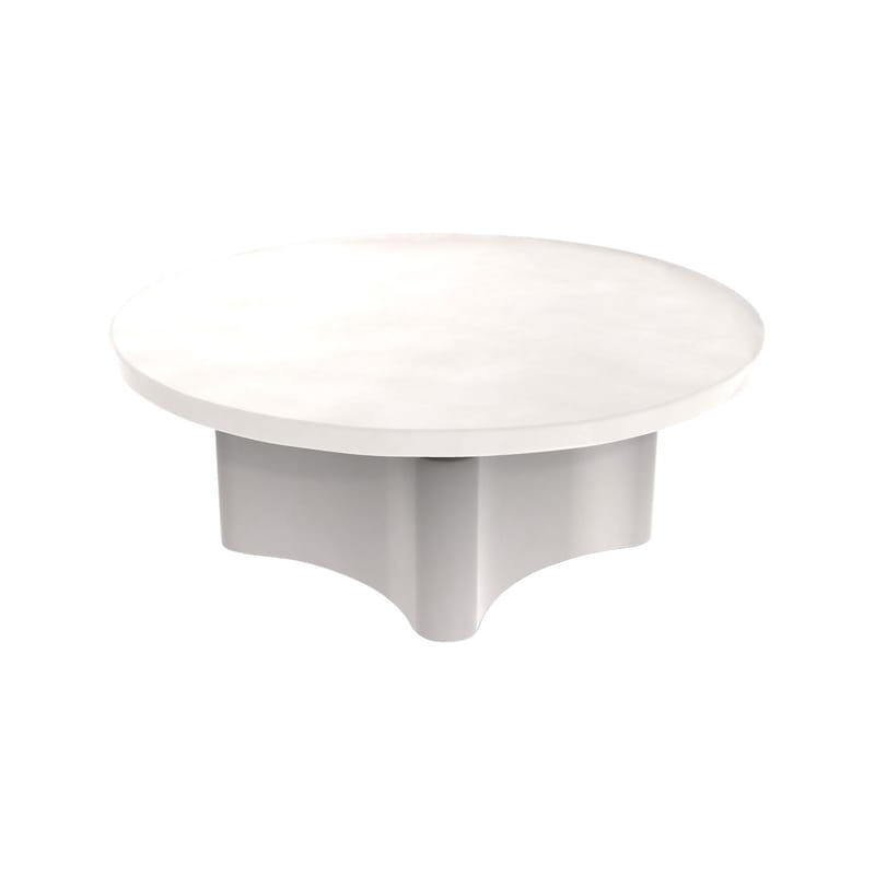 Mobilier - Tables basses - Table basse Guna 12 céramique blanc / Ø 80 x H 30 cm - Gervasoni - Blanc - Céramique