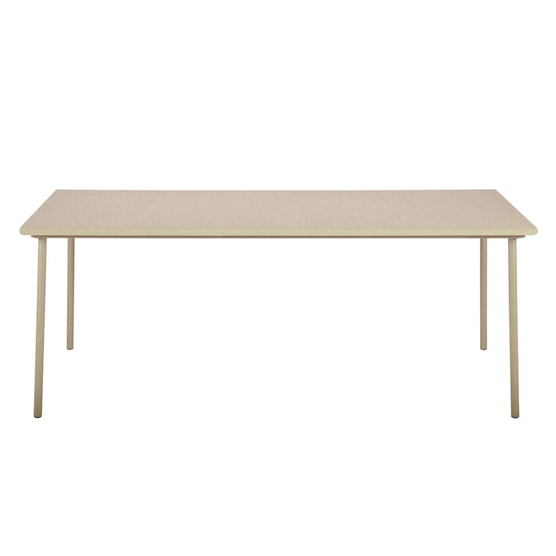 Jardin - Tables de jardin - Table rectangulaire Patio métal beige / 240 x 100 cm - Tôle pleine - Tolix - Sable - Acier inoxydable