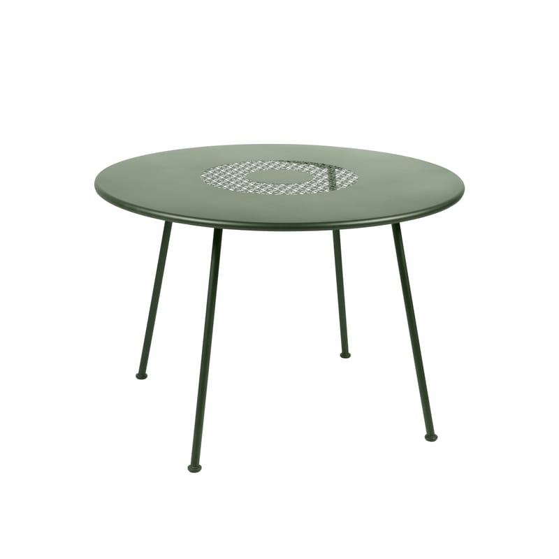 Jardin - Tables de jardin - Table ronde Lorette / Ø 110 cm - Métal perforé - Fermob - Cactus - Acier laqué