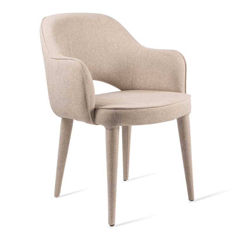 Möbel - Stühle  - Gepolsterter Sessel Cosy textil beige / Stoff - Pols Potten - Naturweiß - Metall, Polyester-Gewebe, Schaumstoff