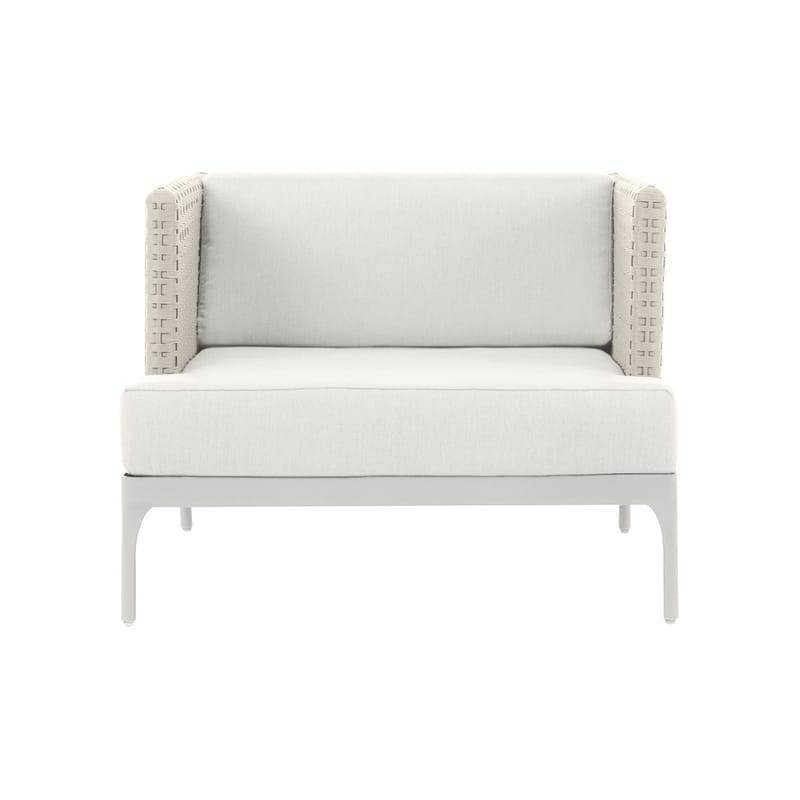 Mobilier - Fauteuils - Set coussins  tissu blanc / Pour fauteuil lounge Infinity - Ethimo - Coussins / Blanc nature - Mousse, Tissu acrylique