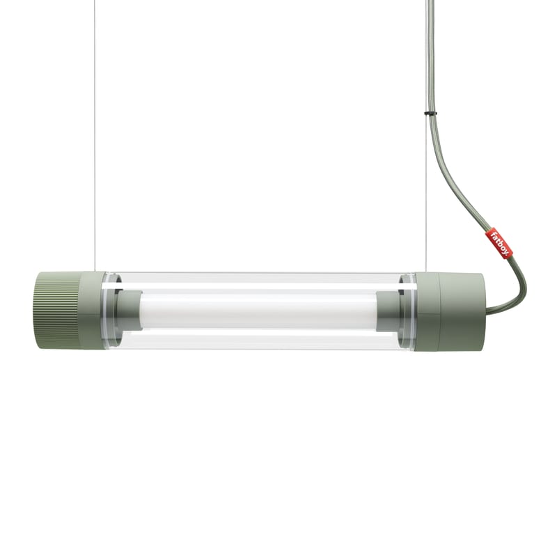 Illuminazione - Lampade da parete - Sospensione Tjoep Small materiale plastico verde / Applique LED - L 50 cm - Orientabile - Fatboy - Verde - Gomma, policarbonato