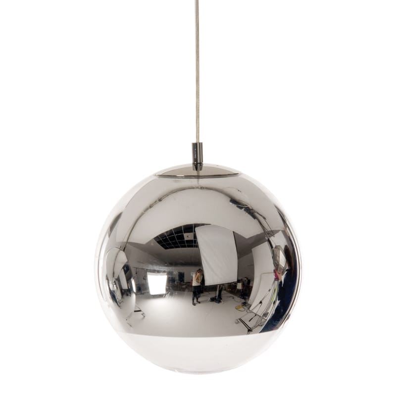 Luminaire - Suspensions - Suspension Mirror Ball LED Small plastique argent / Ø 25 cm - Tom Dixon - Chromé - Polycarbonate