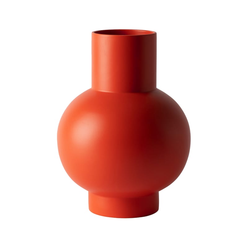 Décoration - Vases - Vase Strøm Extra Large céramique orange / H 16 cm - Fait main / Nicholai Wiig-Hansen, 2016 - raawii - Corail Strong - Céramique émaillé