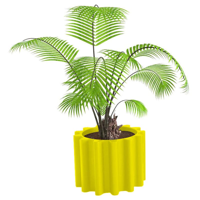 Jardin - Pots et plantes - Pot de fleurs Gear plastique jaune - Slide - Jaune - polyéthène recyclable