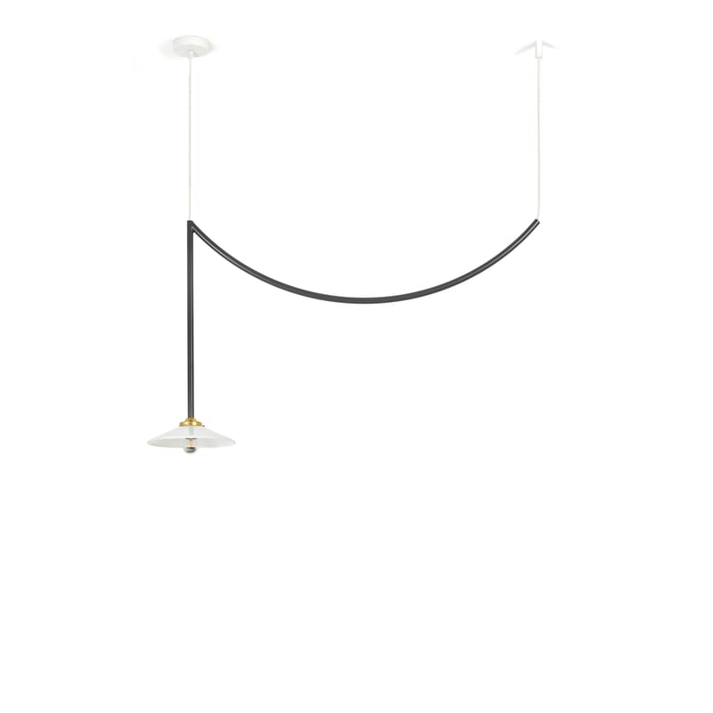 Luminaire - Suspensions - Suspension Ceiling Lamp n°5 métal noir / H 56 x L 100 cm - valerie objects - Noir - Acier, Verre