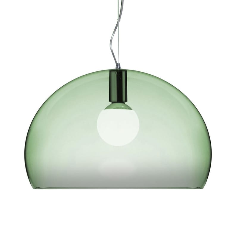 Luminaire - Suspensions - Suspension FL/Y Small plastique vert / Ø 38 cm - Kartell - Vert sauge - PMMA teinté dans la masse