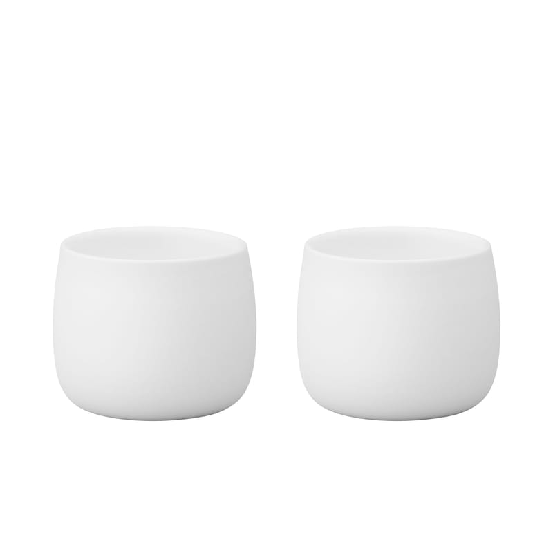 Table et cuisine - Tasses et mugs - Tasse à espresso Foster céramique blanc / Set de 2 - 4 cl - Stelton - Blanc - Porcelaine