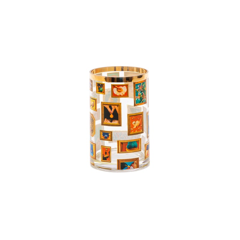Décoration - Vases - Vase Toiletpaper - Frames verre multicolore / Small - Ø 9 x H 14 cm / Détail or 24K - Seletti - Frames - Or véritable, Verre