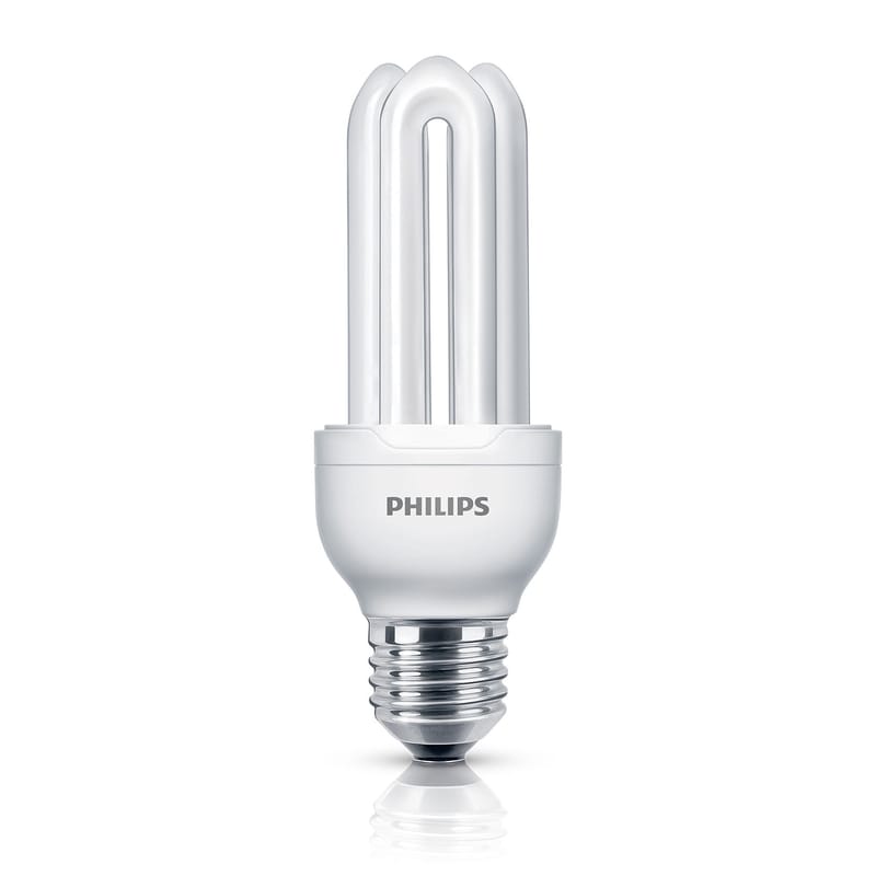 Luminaire - Ampoules et accessoires - Ampoule fluocompacte E27 Genie verre transparent / 11W (50W) - 580 lumen - Philips - 11W (50W) - Métal, Verre