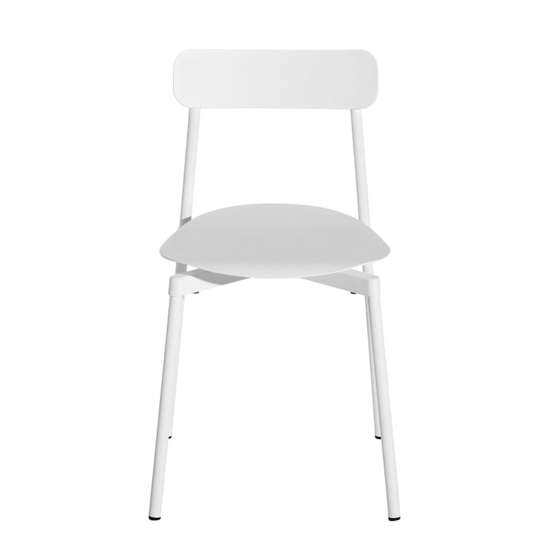 Mobilier - Chaises, fauteuils de salle à manger - Chaise empilable Fromme métal blanc / Aluminium - Petite Friture - Blanc - Aluminium