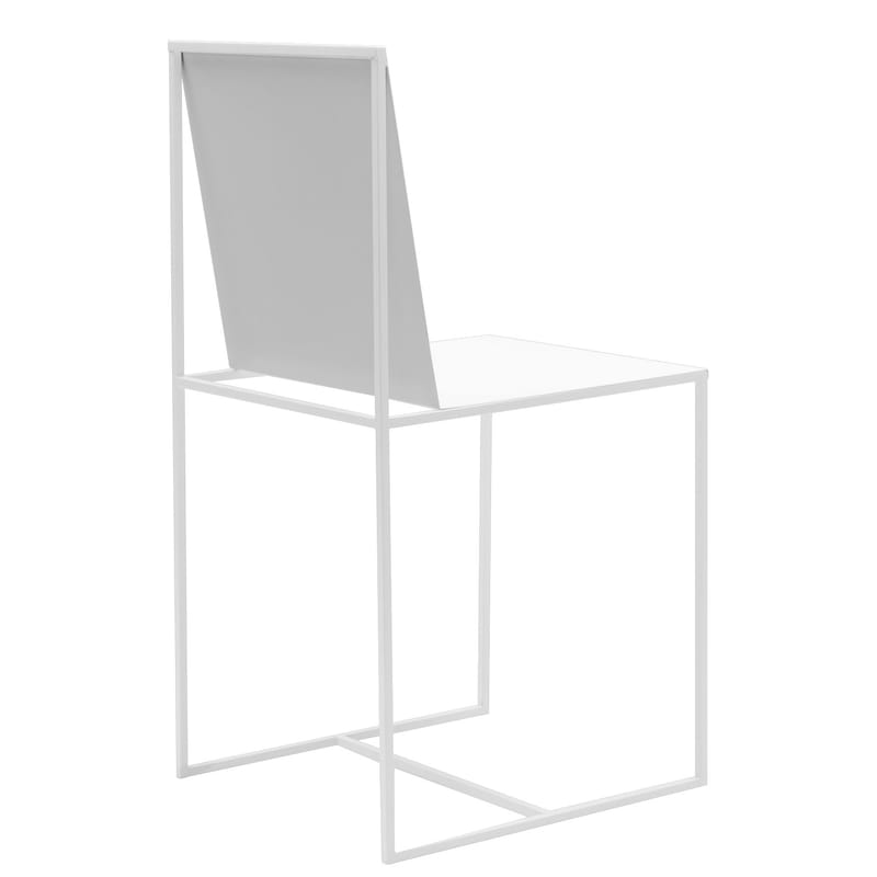 Mobilier - Chaises, fauteuils de salle à manger - Chaise Slim Sissi métal blanc - Zeus - Blanc - Acier