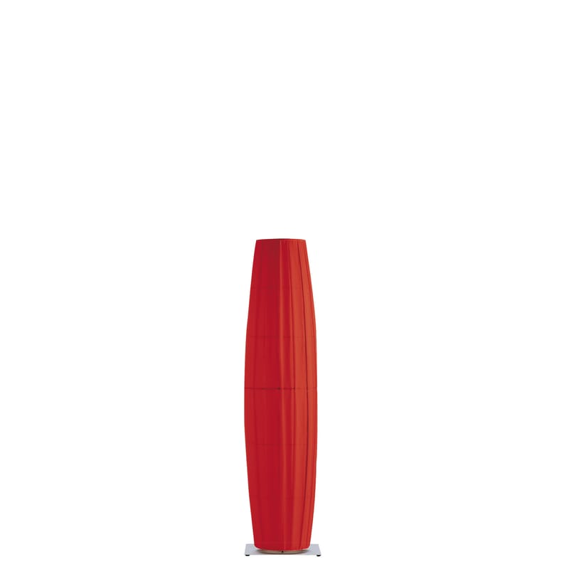 Luminaire - Lampadaires - Lampadaire Colonne tissu rouge / H 165 cm - Dix Heures Dix - H 165 cm / Rouge - Acier brossé, Tissu polyester