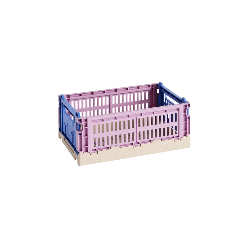 Décoration - Pour les enfants - Panier Colour Crate MIX plastique multicolore Small / 17 x 26 cm - Recyclé - Hay - Rose / Pêche / Bleu - Polypropylène recyclé