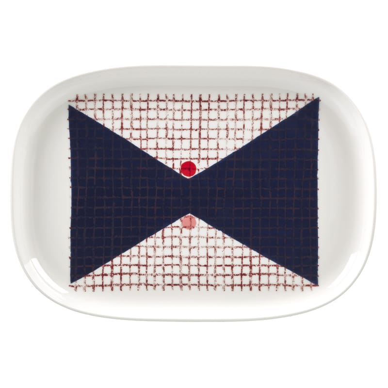 Table et cuisine - Plateaux et plats de service - Plat de service Tomina céramique bleu / 55 x 36 cm - Marimekko - Tomina / Bleu - Grès