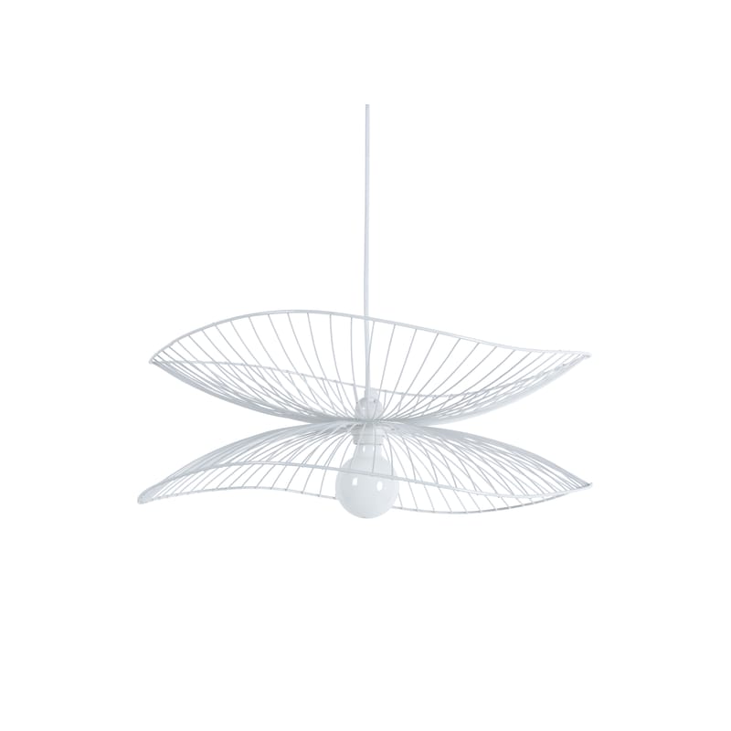 Luminaire - Suspensions - Suspension Libellule Small métal blanc / Ø 56 x H 20 cm - Forestier - Blanc - Fils de fer laqués