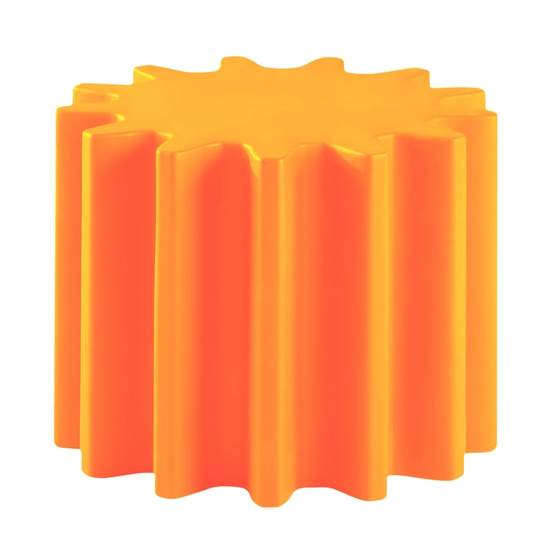 Mobilier - Tables basses - Table basse Gear plastique orange / Pouf - Ø 55 x H 43 cm - Slide - Orange - polyéthène recyclable