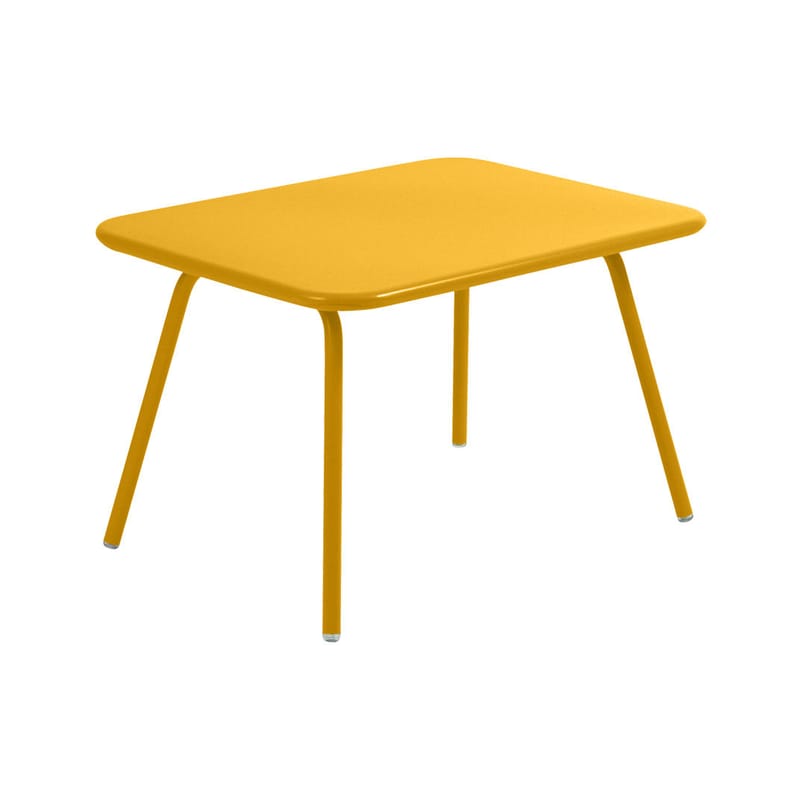 Mobilier - Tables basses - Table basse Luxembourg Kid métal jaune / Table enfant - 75 x 55 cm - Fermob - Miel texturé - Acier laqué
