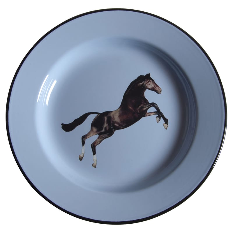 Tisch und Küche - Teller - Teller Toiletpaper - Cheval metall bunt - Seletti - Pferd - emailliertes Metall