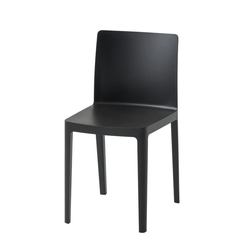 Mobilier - Chaises, fauteuils de salle à manger - Chaise Elementaire plastique gris / Bouroullec, 2018 - Hay - Anthracite - Fibre de verre, Polypropylène