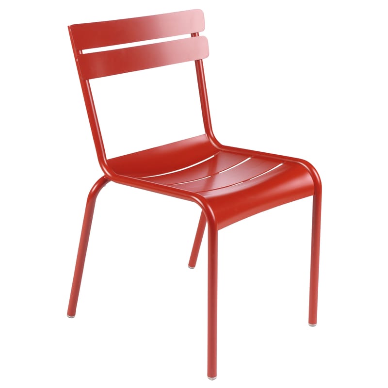 Jardin - Chaises de jardin - Chaise empilable Luxembourg métal rouge / Aluminium - Fermob - coquelicot - Aluminium laqué