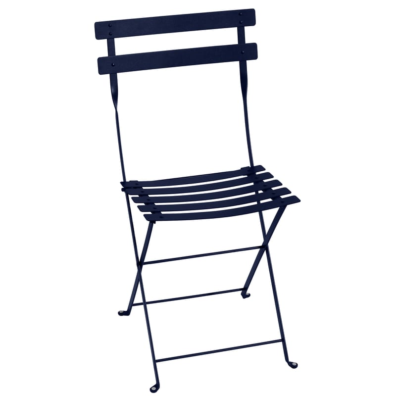 Mobilier - Chaises, fauteuils de salle à manger - Chaise pliante Bistro métal bleu - Fermob - Bleu Abysse - Acier laqué